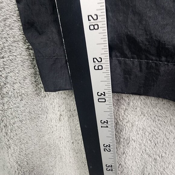 Mens Vintage Adidas Black Nylon Track Pants Drawstring Windbreaker Size M - Picture 9 of 11